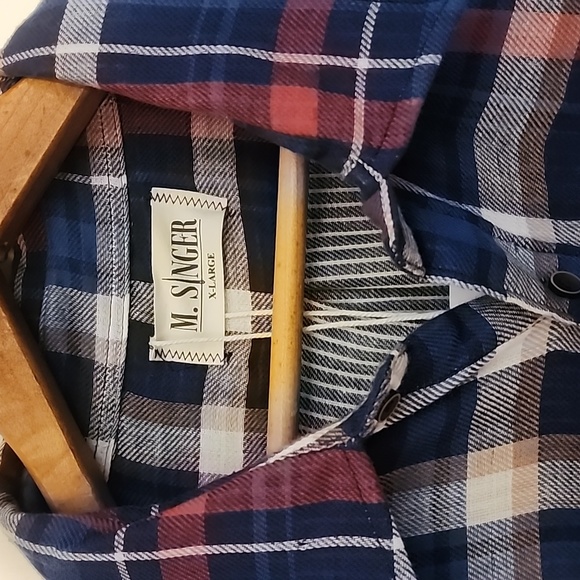 NWT M.Singer Check XL Flannel Nicely Lined Awesome Shirt - Picture 3 of 7